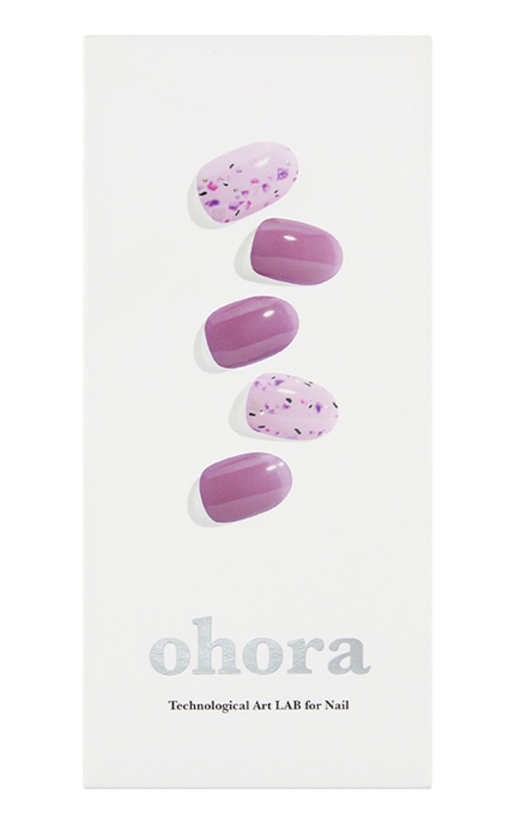 OHORA OHORA Manikīra gela uzlīmju komplekts Semi Cured Gel Nail Strips (N Violeta), 30 uzlīmes