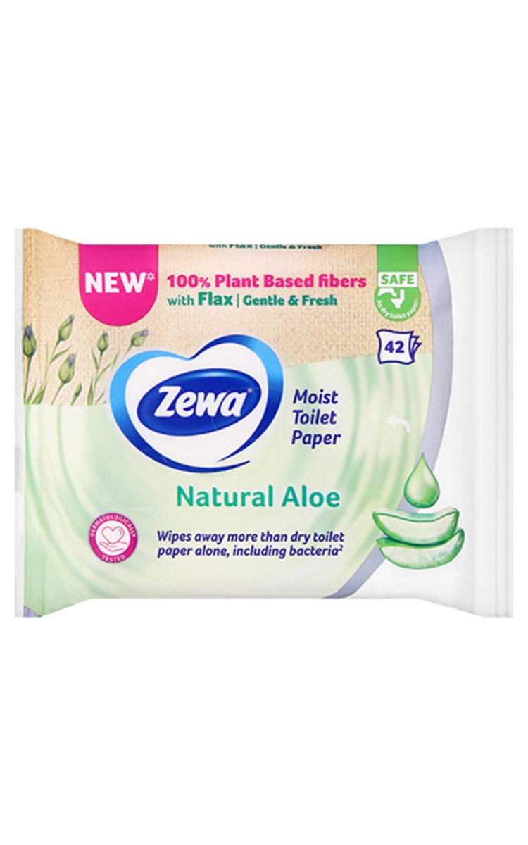  ZEWA  ZEWA Natural Aloe влажная туалетная бумага, 42шт.  ZEWA Natural Aloe влажная туалетная бумага, 42шт.