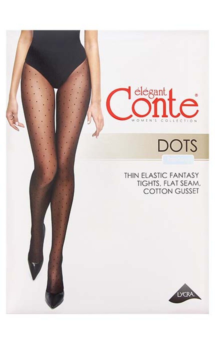 CONTE CONTE Fantasy Dots 20den zeķbikses, Nero, izmērs 2 Black