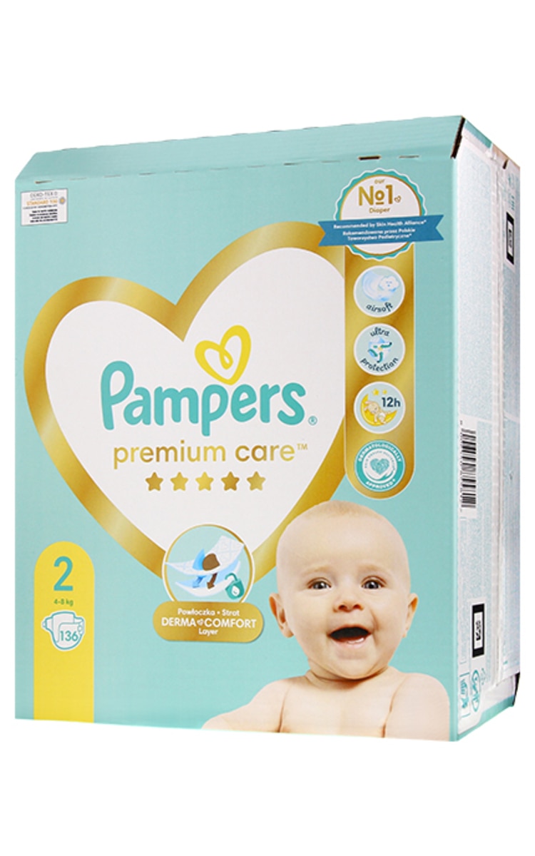 PAMPERS PAMPERS Premium Care Mega Box S2 autiņbiksītes, 4-8kg, 136gab. 136 gab.