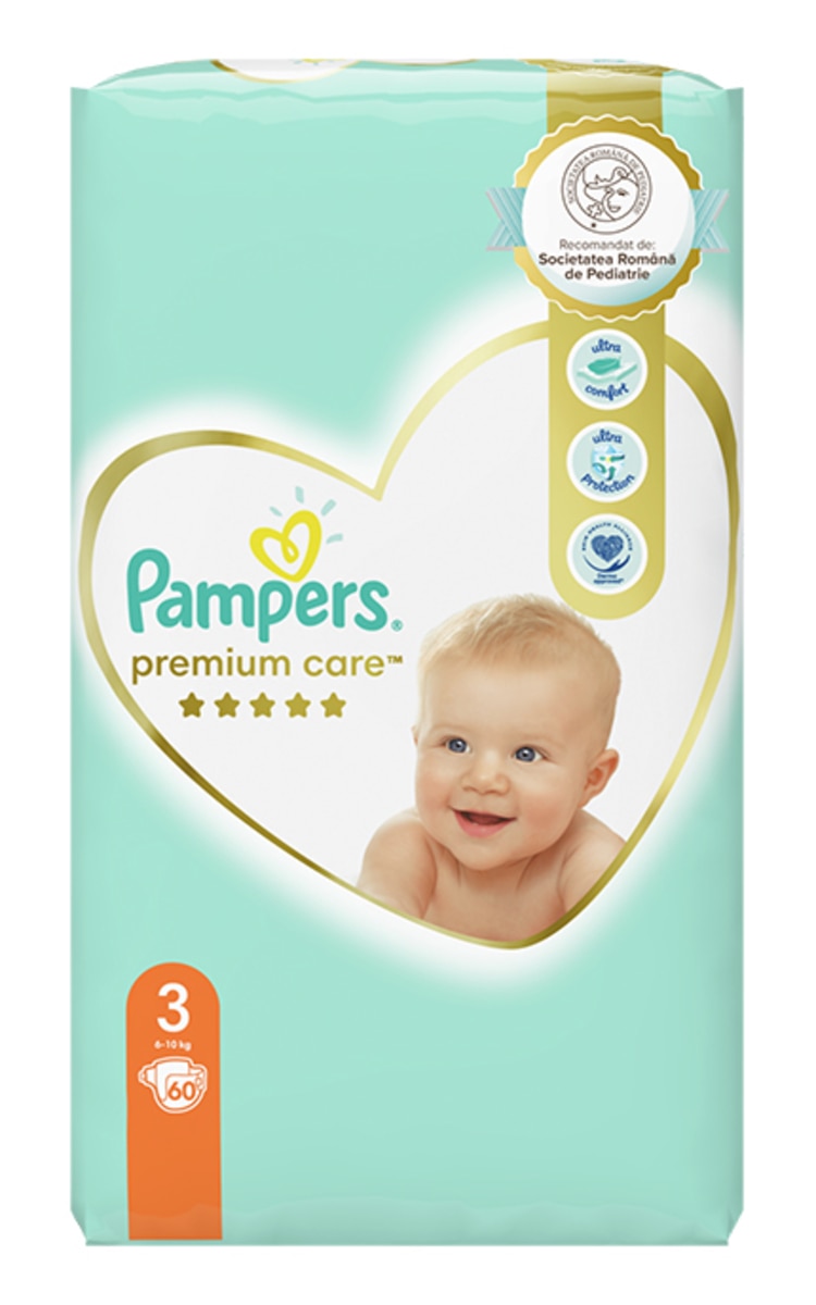 PAMPERS PAMPERS Premium Care Midi3 подгузники, 6-10кг, 60шт. 60 шт