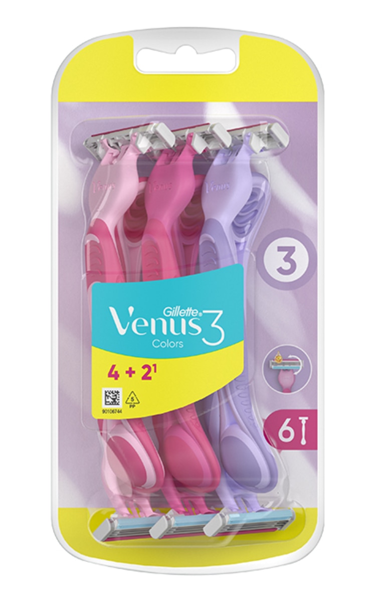 GILLETTE GILLETTE Venus Simply Colors одноразовые женские бритвенные станки, 6шт. 6 шт
