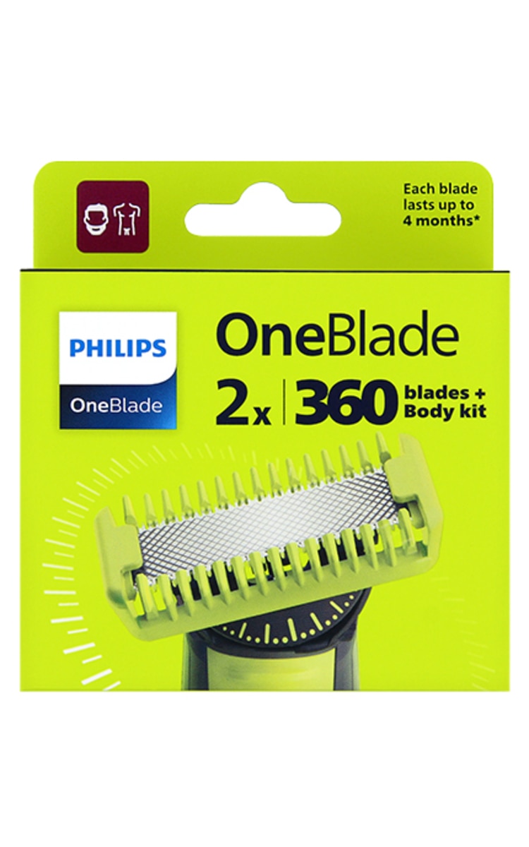 PHILIPS ONEBLADE PHILIPS OneBlade 360 QP624/50 cменные лезвия (face&body), 2 шт.