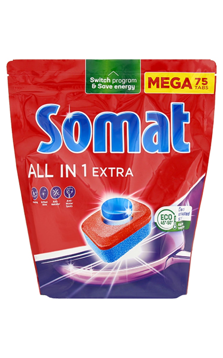 SOMAT SOMAT All in 1 Extra tabletes trauku mazgāšanas mašīnai, 75gab.