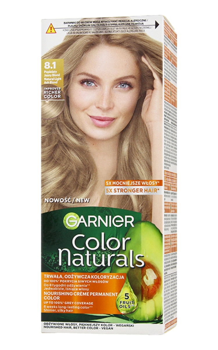 GARNIER COLOR NATURALS GARNIER COLOR NATURALS питательная краска для волос, 8.1 Natural Light Ash Blond 1 шт