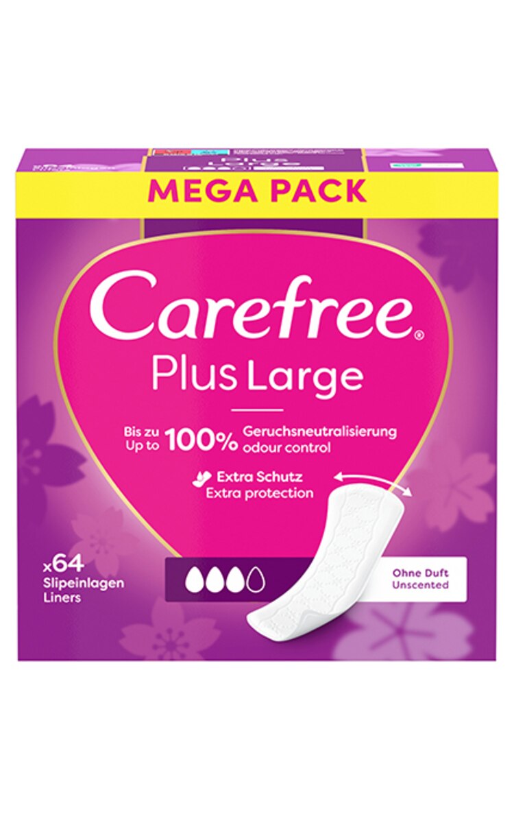 CAREFREE CAREFREE Plus Large ежедневные прокладки, 64шт. 64 шт