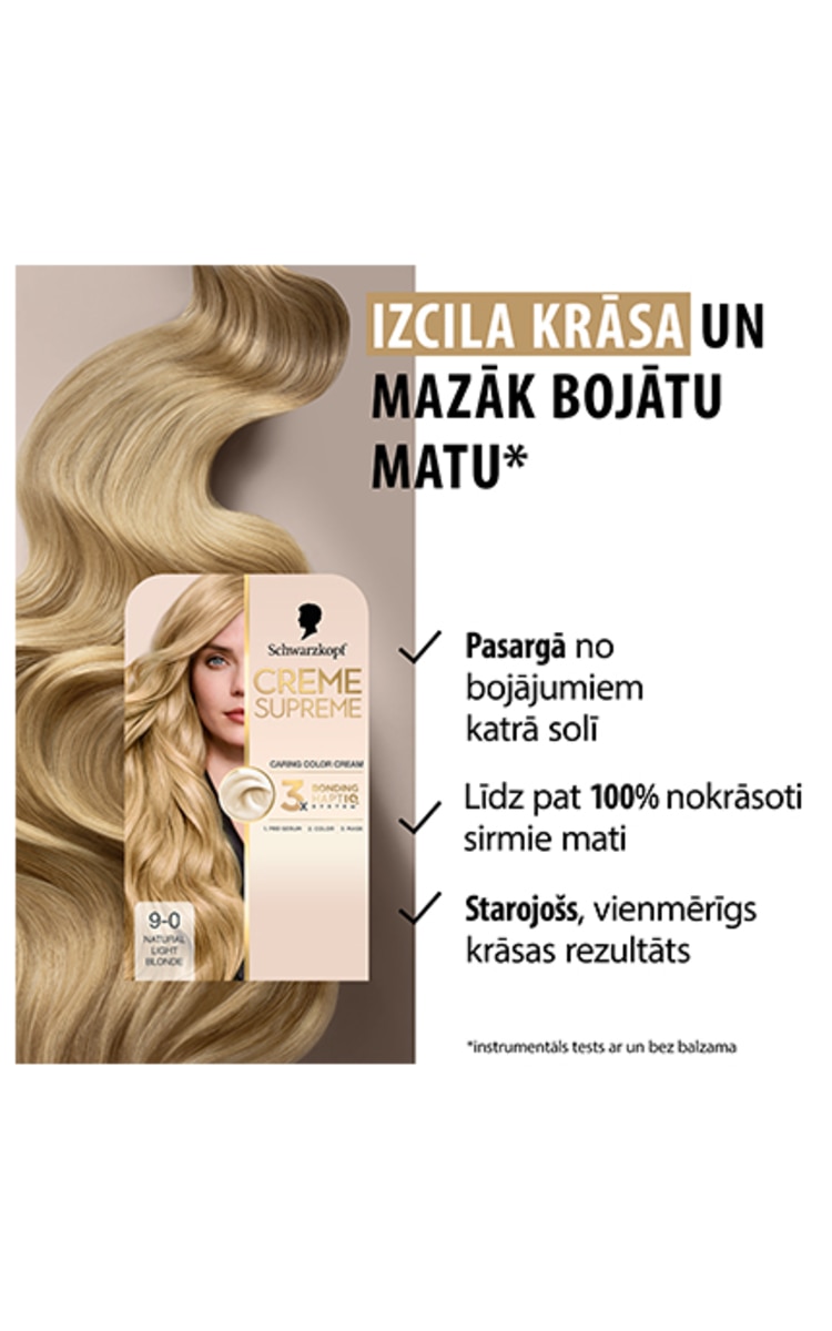 CRÈME SUPREME краска для волос, 9-0 Natural Very Light Blonde