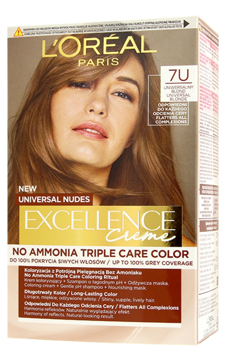 LOREAL EXCELLENCE EXCELLENCE Nudes cтойкая краска для волос 7U, Universal Blonde 1 шт