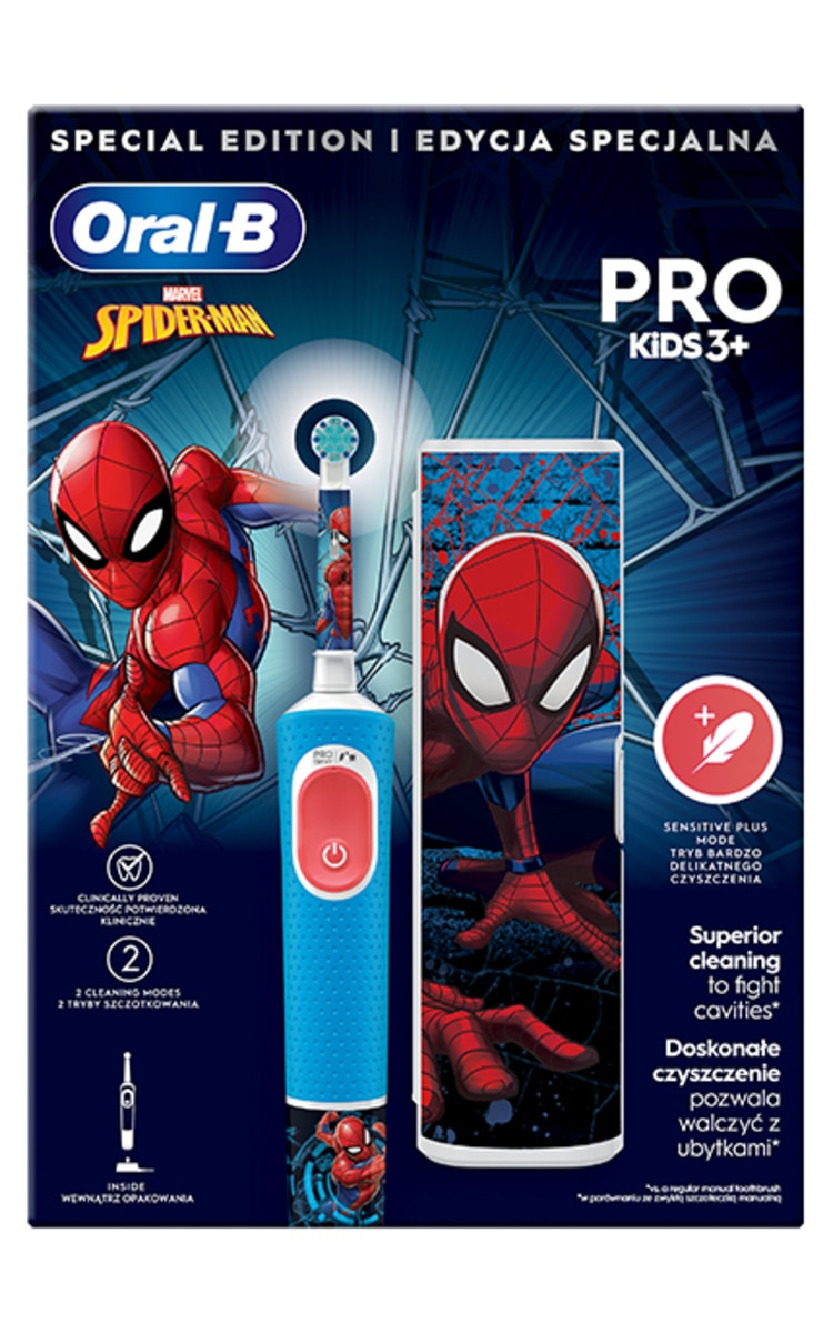 ORAL B ORAL-B Vitality PRO Spiderman bērnu elektriskā zobu birste ar futlāri 1 gab.