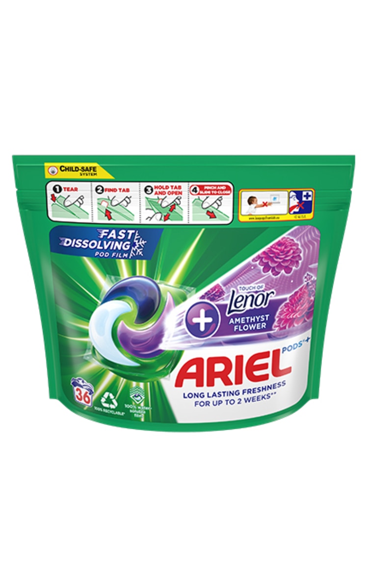 ARIEL ARIEL Amethyst Flower veļas mazgāšanas kapsulas, 36gab. 36 gab.