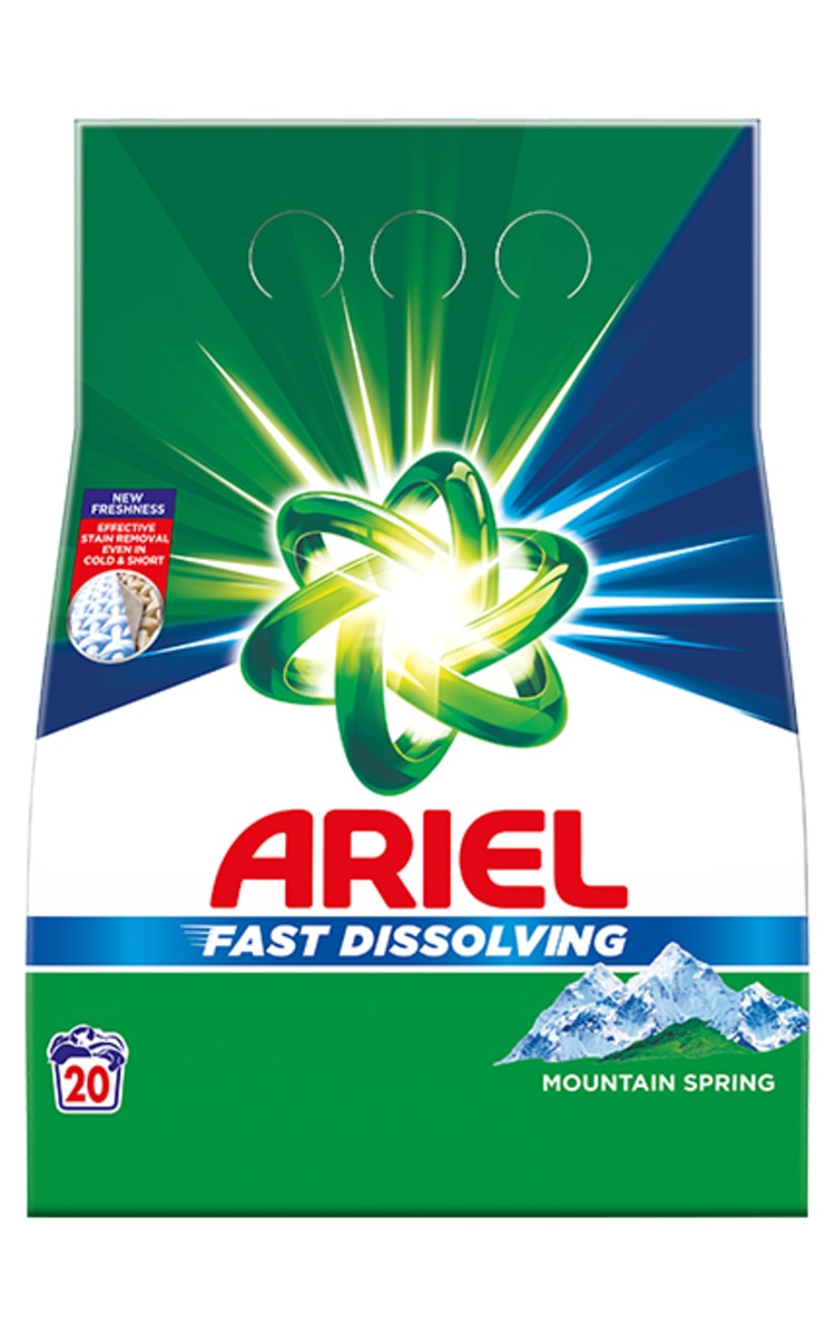 ARIEL ARIEL Fast Dissolving Mountain Spring veļas pulveris, 1100g 1100 g