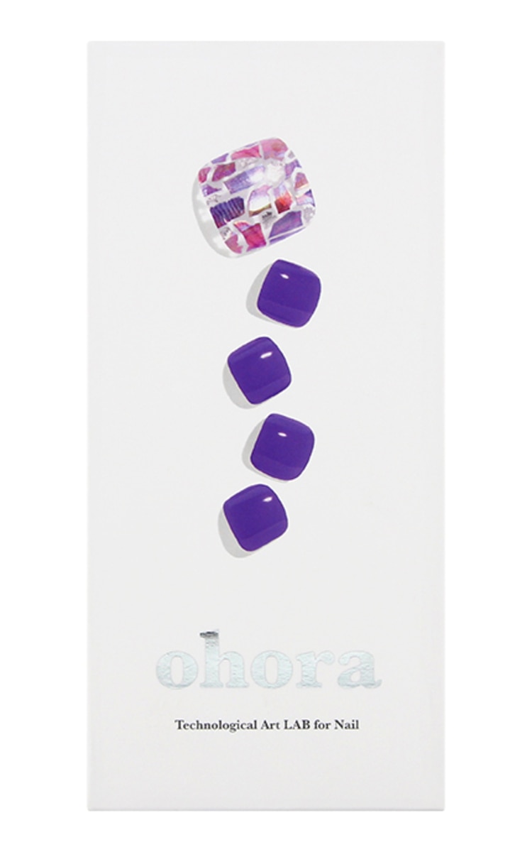 OHORA OHORA Semi Cured Gel Pedicure Strips (P Orchid) набор гелевых наклеек для педикюра, 32 наклеек