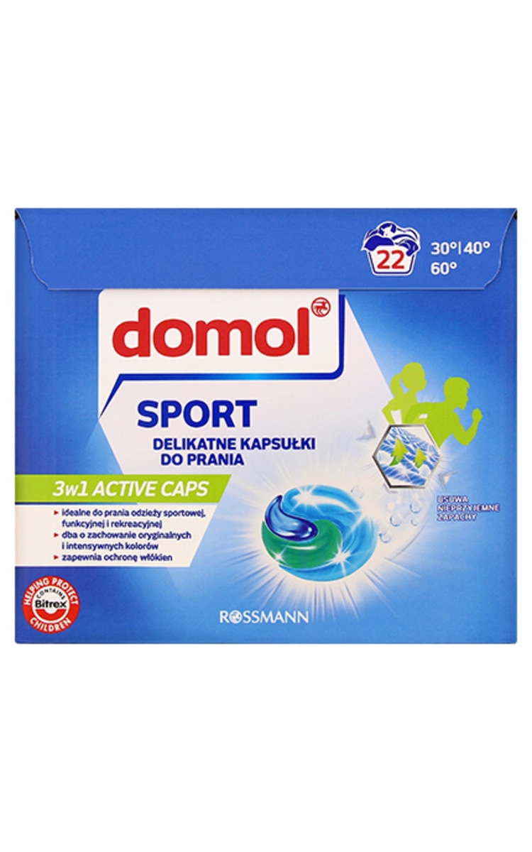 DOMOL DOMOL Sport 3in1 капсулы для стирки белья, 22шт.