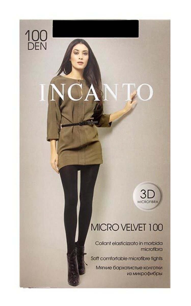 INCANTO INCANTO Micro Velvet 100den колготки, Nero, размер 3 Ultra Black