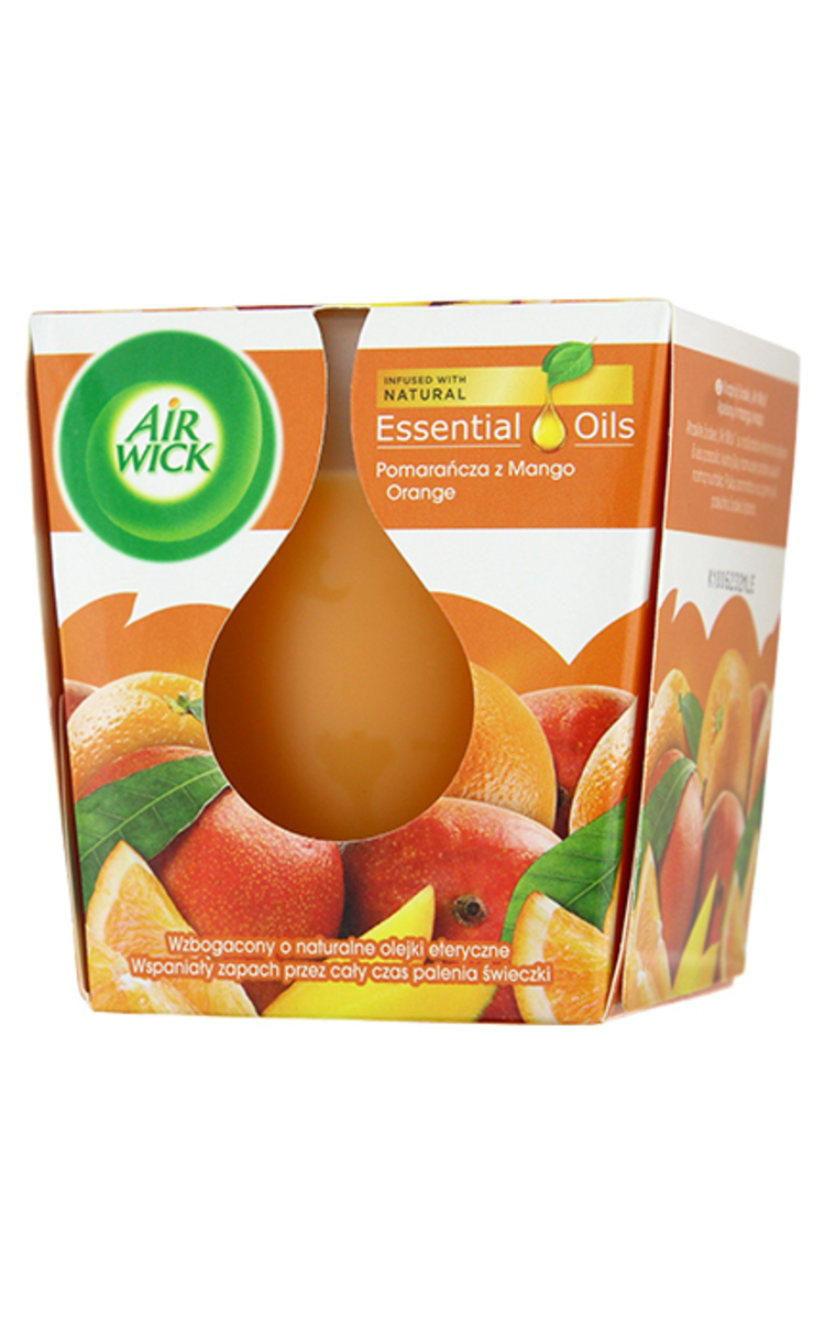 AIR WICK AIR WICK Essential Oils Mango Orange aromātiskā vaska svece, 105g 1 gab.