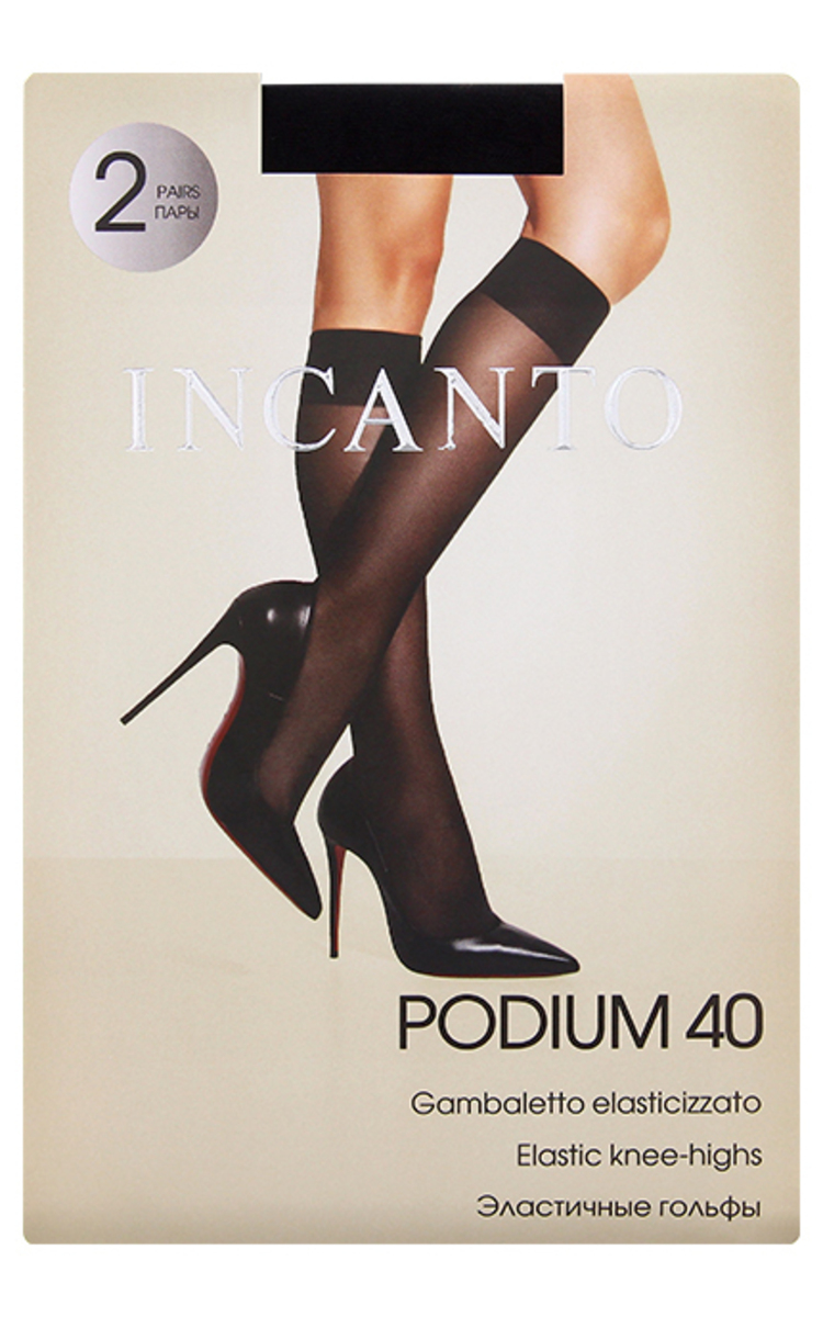 INCANTO INCANTO Podium 40den pusgarās zeķes, Nero, 2 pāri Ultra Black