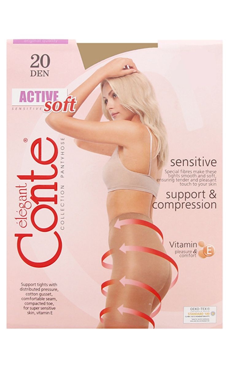 CONTE CONTE Active Soft 20den zeķbikses, Natural, izmērs 3 Neutro