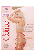 CONTE Active Soft 20den zeķbikses, Natural, izmērs 3