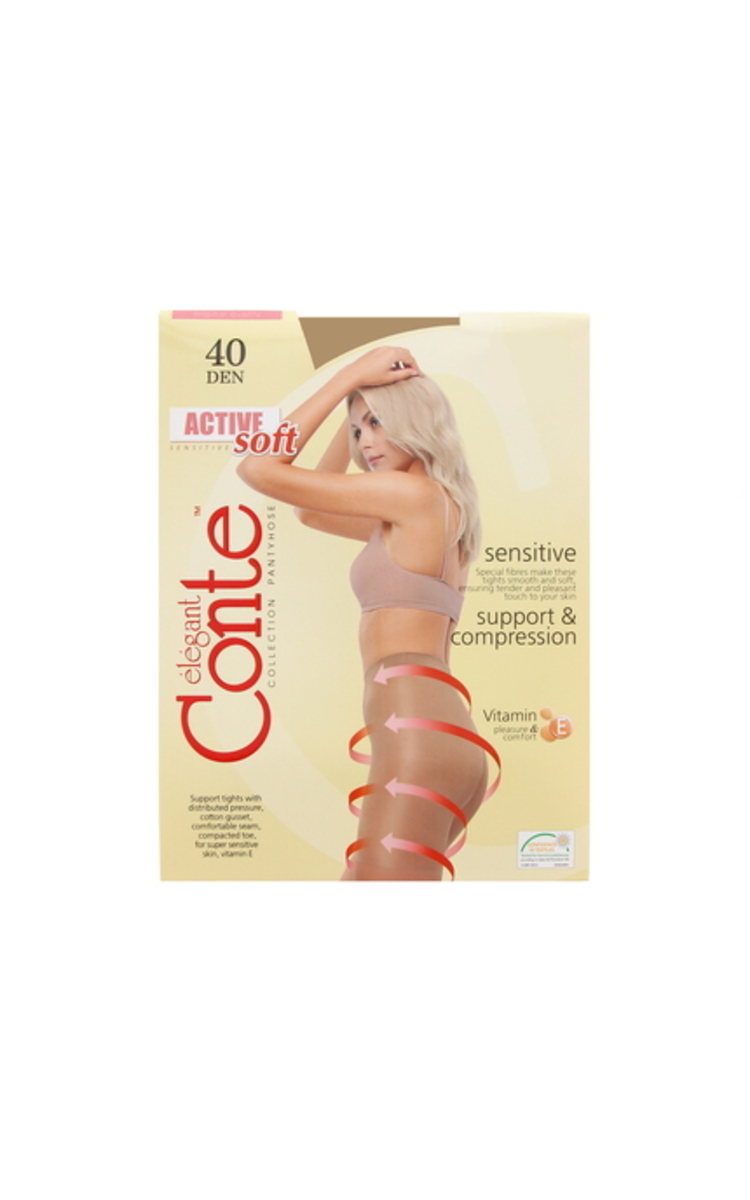 CONTE CONTE Active Soft 40den zeķbikses, Natural, izmērs 3 Neutro