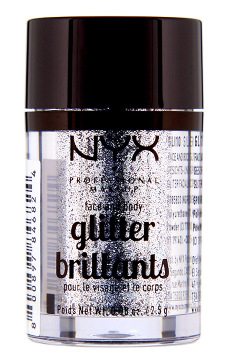 NYX PROFESSIONAL MAKEUP NYX PROFESSIONAL MAKEUP Glitter Brillants gliteri sejai un ķermenim, 10 Silver, 2.5g Silver