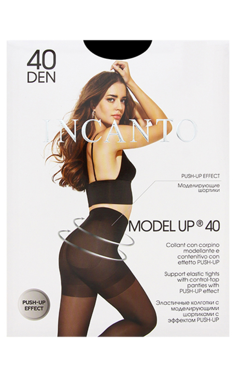 INCANTO INCANTO Model Up 40den zeķbikses, Nero, izmērs 3 Ultra Black