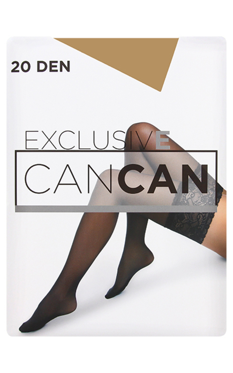 CANCAN Exclusive 20den zeķes ar mežģīni, Natural, izmērs 4 1 PCS