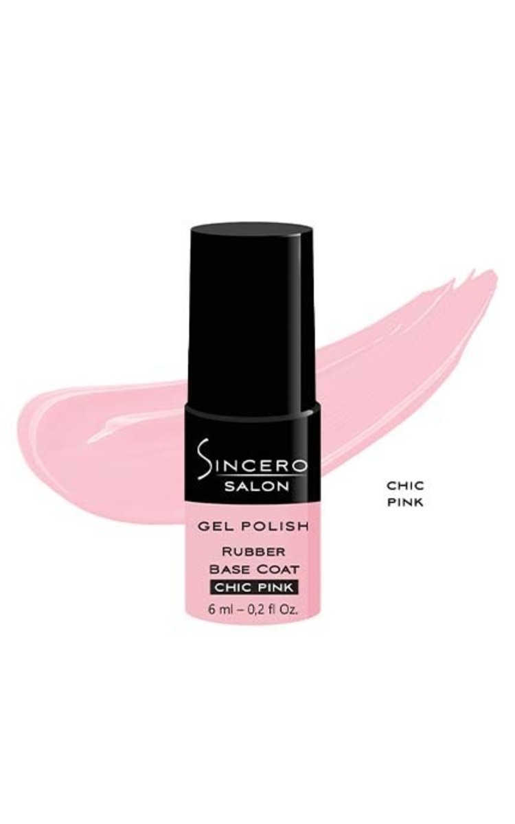 SINCERO SALON SINCERO SALON Rubber Base Coat  gela lakas bāze, Chic Pink , 6ml Chic Pink