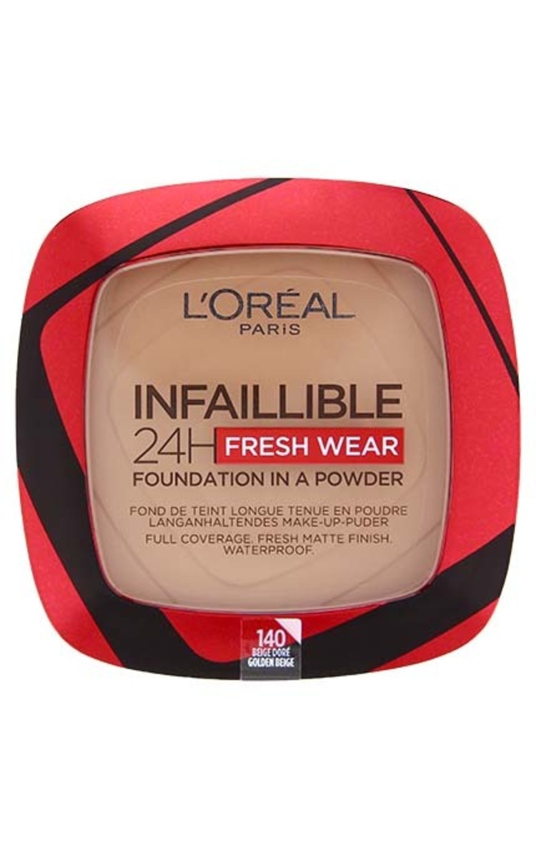 L`OREAL PARIS L`OREAL PARIS Infaillible 24H Fresh Wear тональная пудра, 140 Golden Beige, 9г Golden Beige