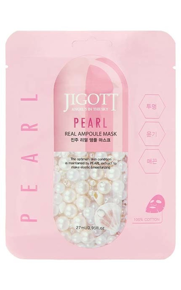 JIGOTT JIGOTT Pearl Real Ampoule Mask тканевая маска для лица, 27мл 1 шт