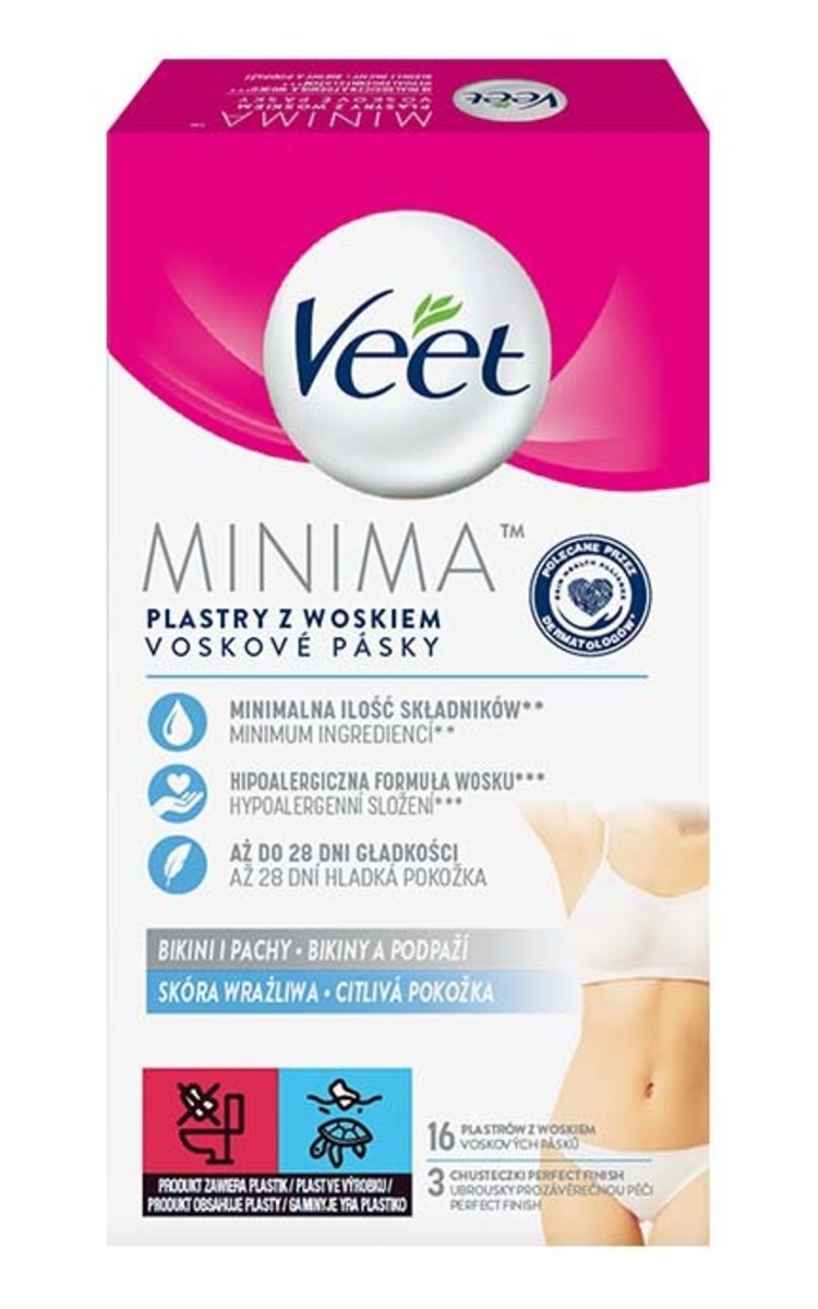 VEET VEET Minima Bikini & Underarms depilācijas vaska strēmeles, 16gab. 16 gab.