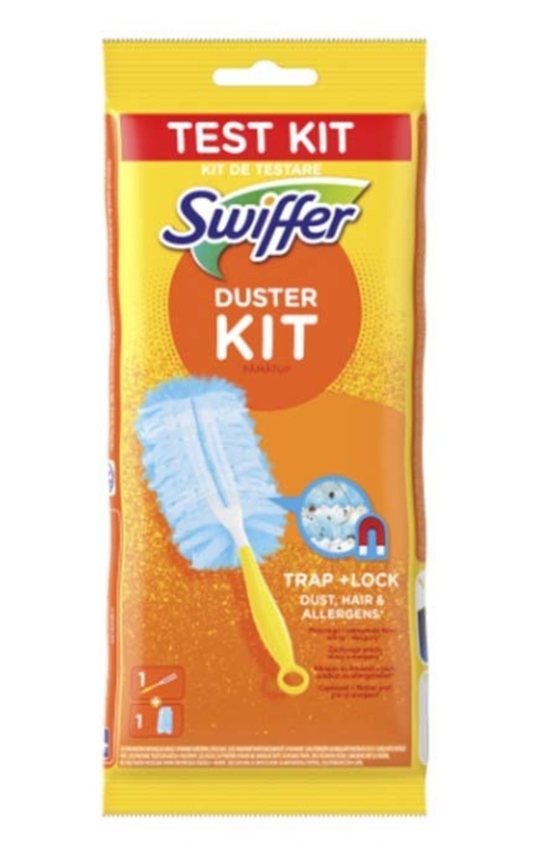 DĀVANA DĀVANA! SWIFFER Dusters Cleaner Starter Kit putekļu tīrīšanas komplekts ar 1 uzgali. 1 gab.