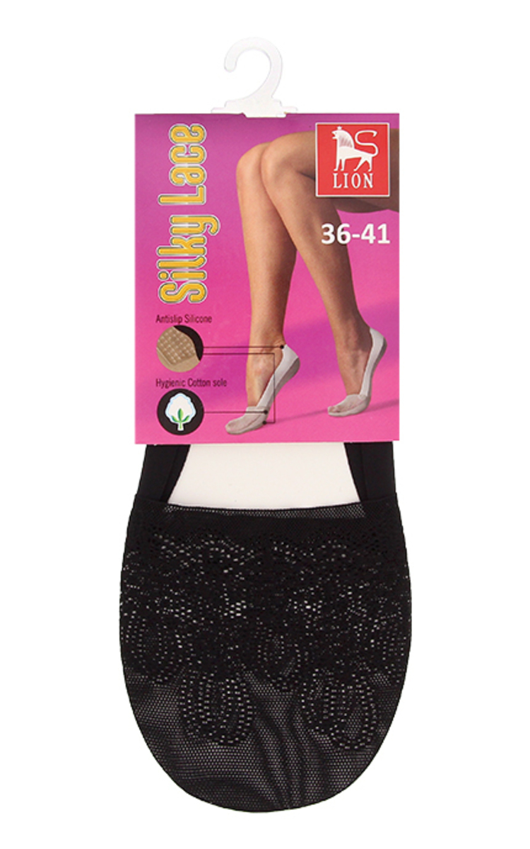 LION LION Silky Lace sieviešu pēdiņas 1138, Black Ultra Black