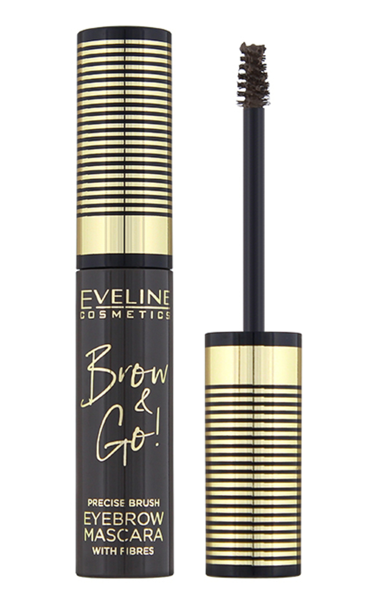 EVELINE EVELINE Brow&Go тушь для бровей, 02 Dark Brown, 6мл Dark Brown