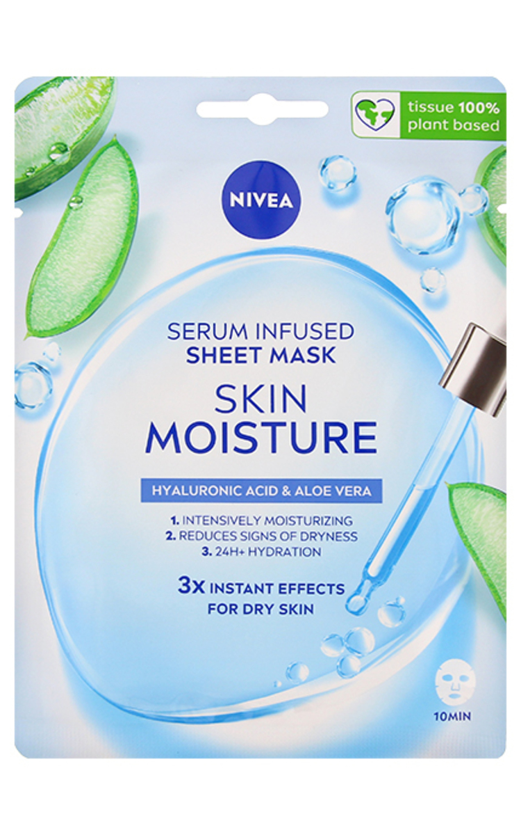 NIVEA VISAGE NIVEA Skin Moisture auduma maska sejai, 1gab. 1 gab.