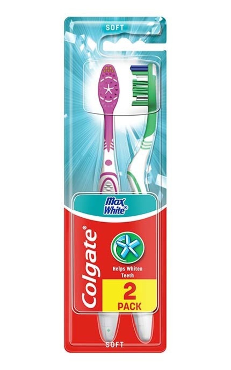 COLGATE COLGATE Max White 1+1 Soft zobu birstes, 2gab. (dažādas krāsas) 2 gab.