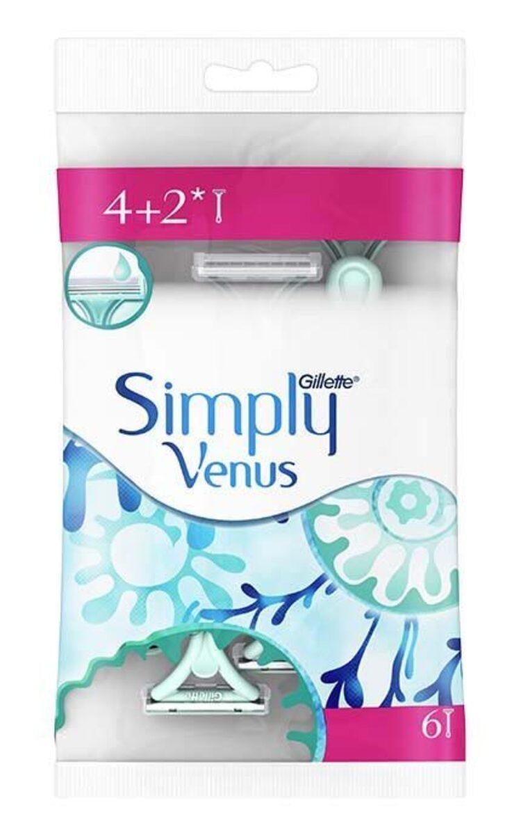 GILLETTE GILLETTE Venus Simply2 vienreizējie sieviešu skuvekļi, 6gab. 4 gab.