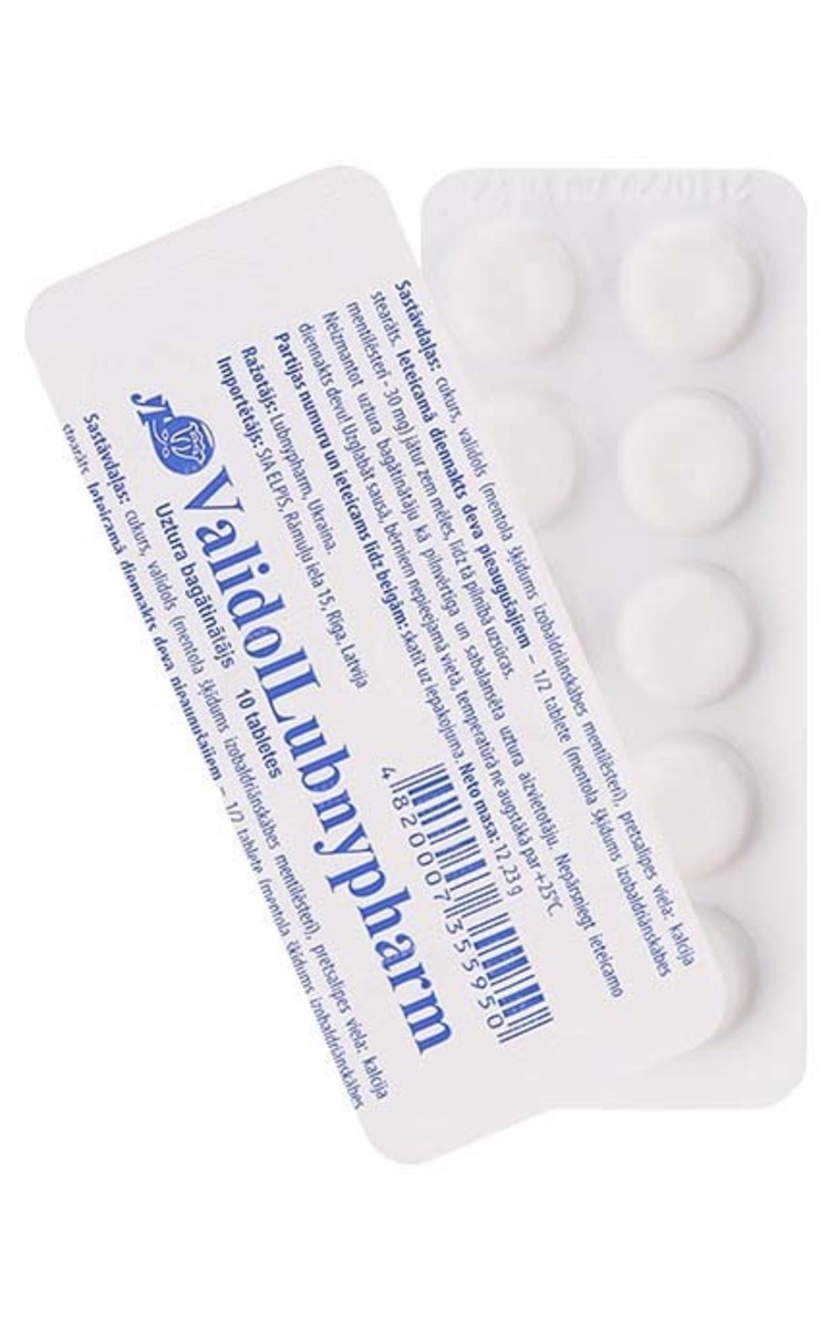 ELPIS LYBNYPHARM Validol, 10 таблеток 10 шт