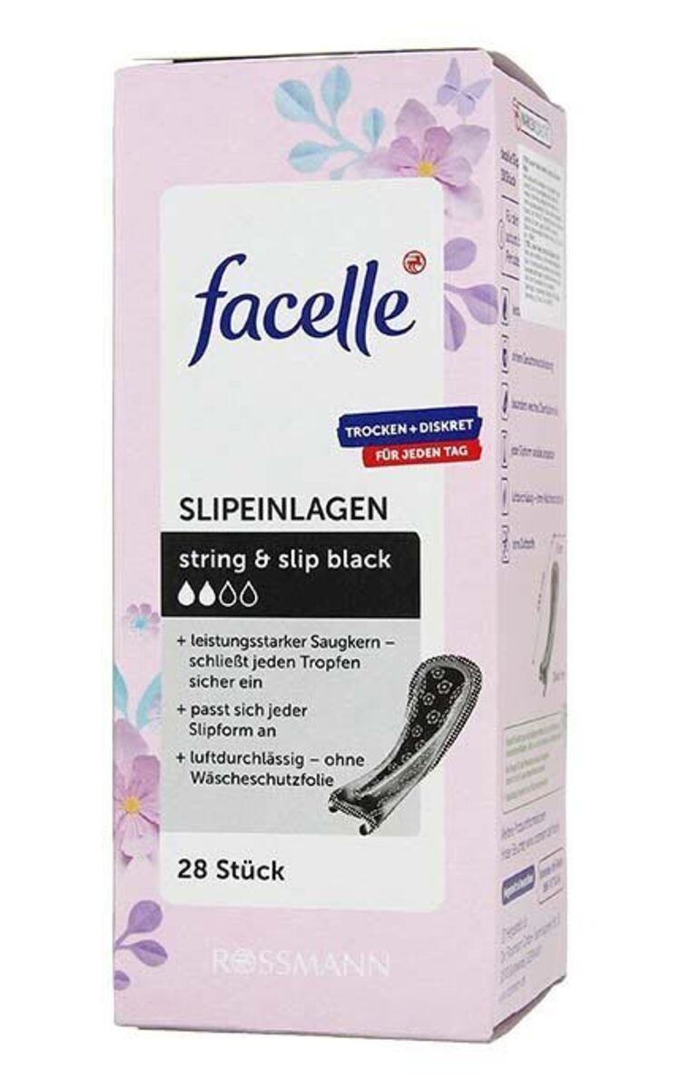 FACELLE FACELLE String&Slim Black ежедневные прокладки, 28шт. 28 шт