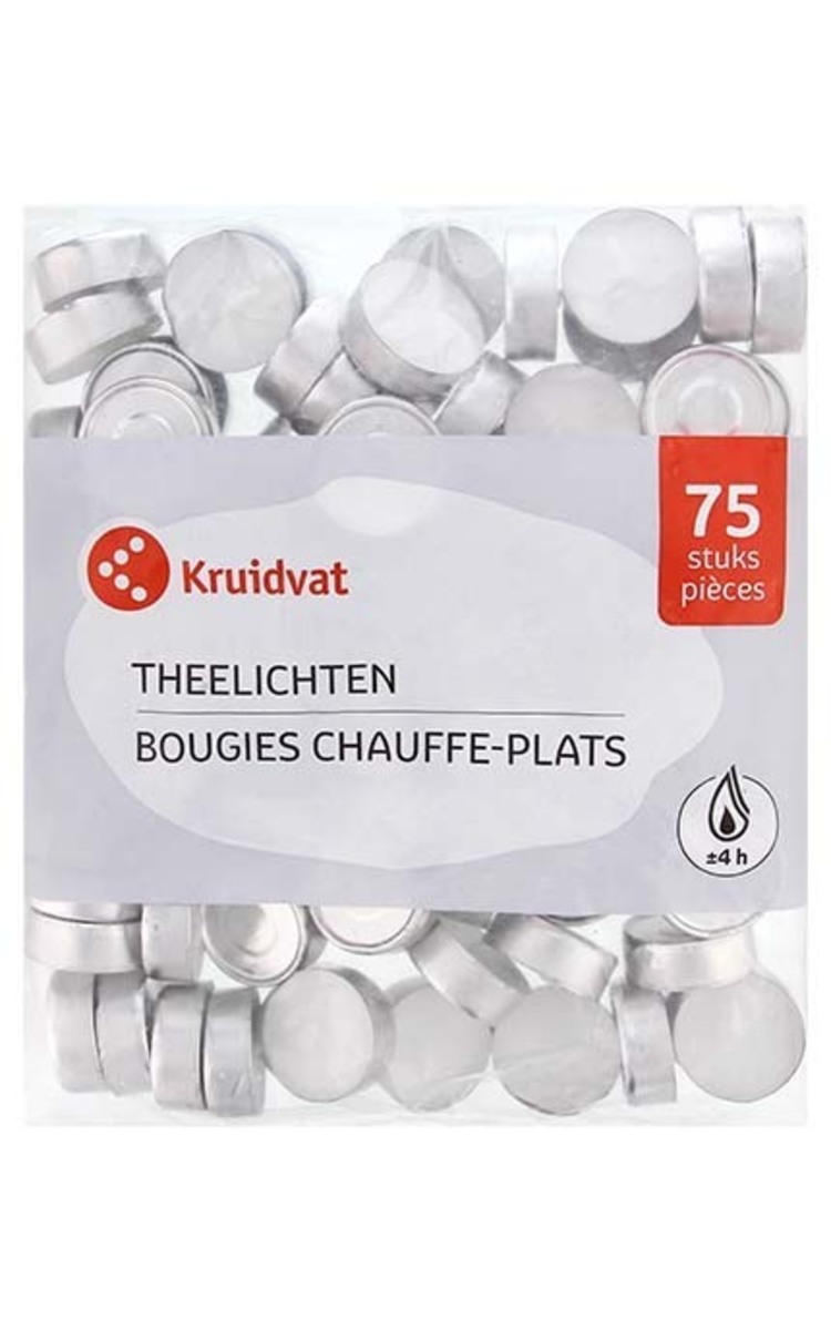 KRUIDVAT KRUIDVAT Чайные свечи 4ч, 75шт. 75 шт