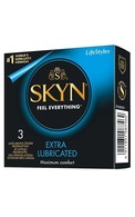 LIFESTYLES Skyn Extra lubricated prezervatīvi, 3gab.