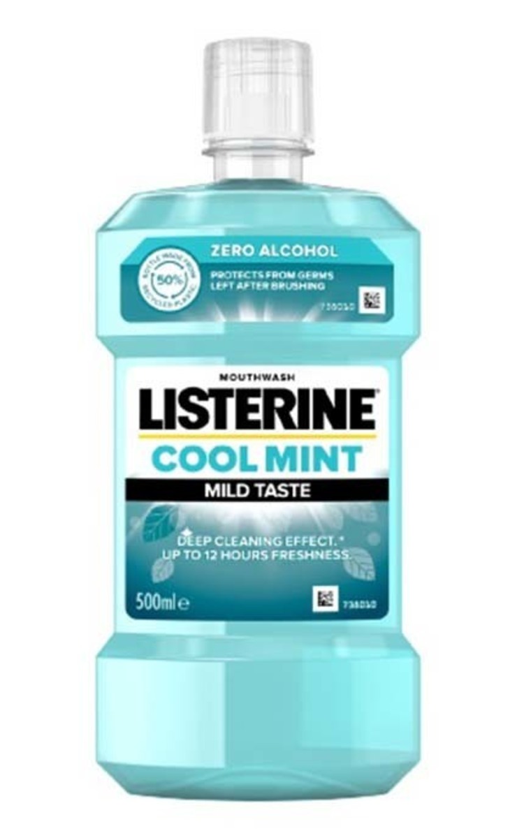 LISTERINE LISTERINE Cool Mint Mild Taste mutes skalošanas līdzeklis, 500ml 500 ml