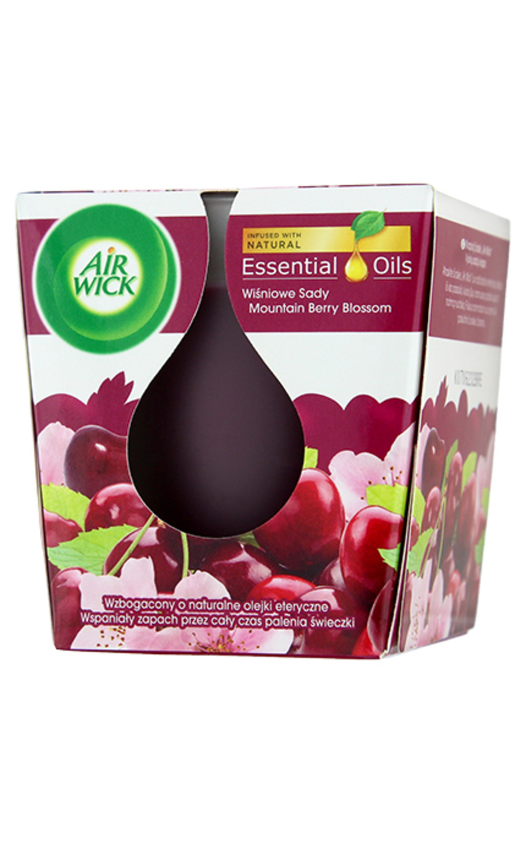 AIR WICK AIR WICK Essential Oils Mountain Berry Bloosom aromātiskā vaska svece, 105g 1 gab.