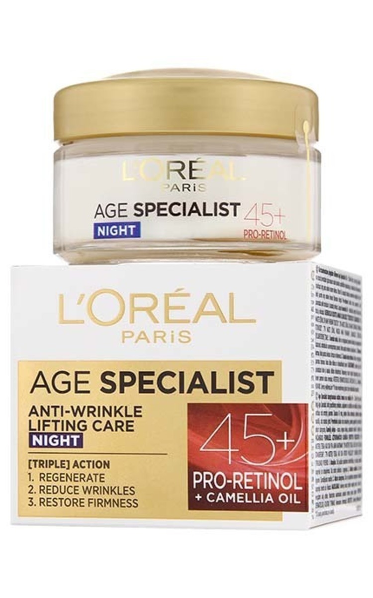 L`OREAL L`OREAL Age Specialist 45+ ночной крем против морщин для лица, 50мл 50 мл