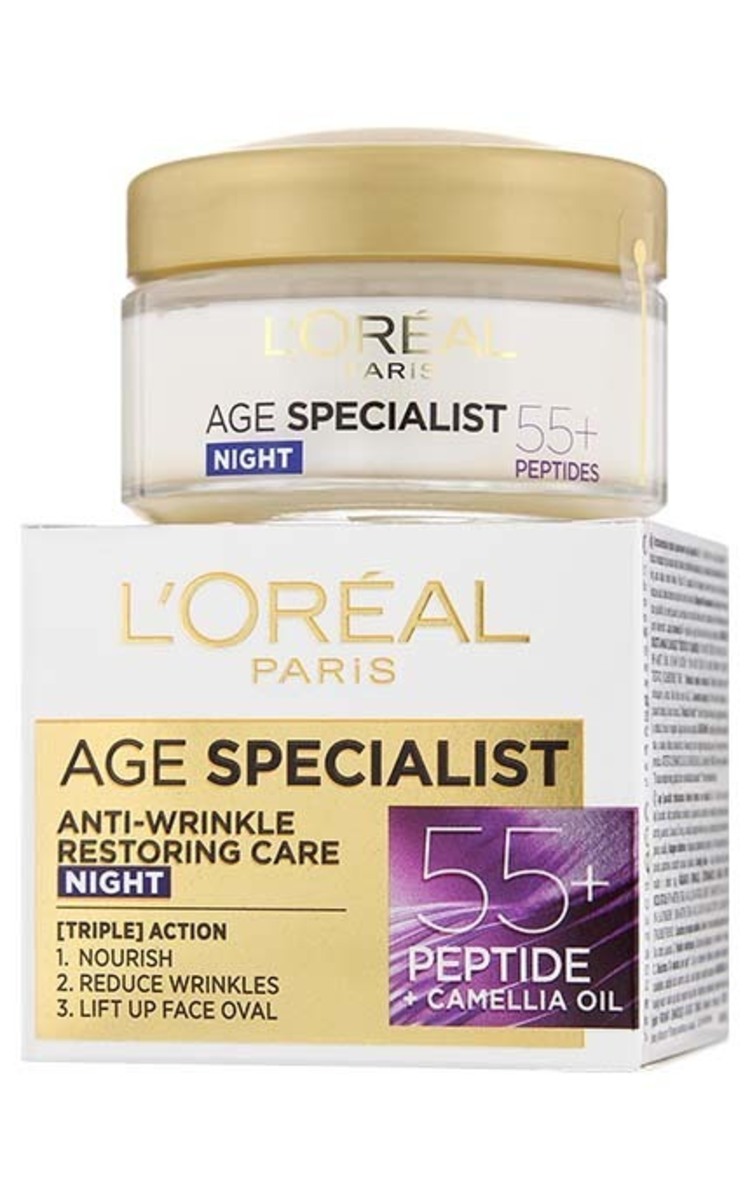 L`OREAL L`OREAL Age Specialist 55+ ночной крем против морщин для лица, 50мл 50 мл