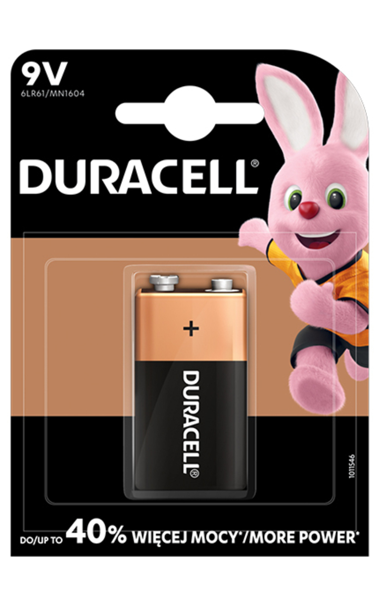 DURACELL DURACELL 9V батарейка, LR61, 1шт. 1 шт