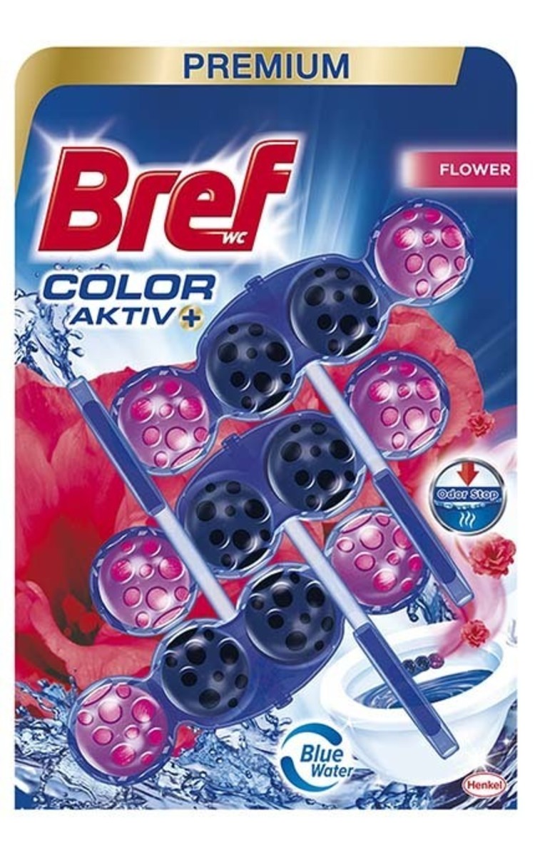 BREF BREF Color Aktiv+ Flower туалетный блок, 3x50г 150 г