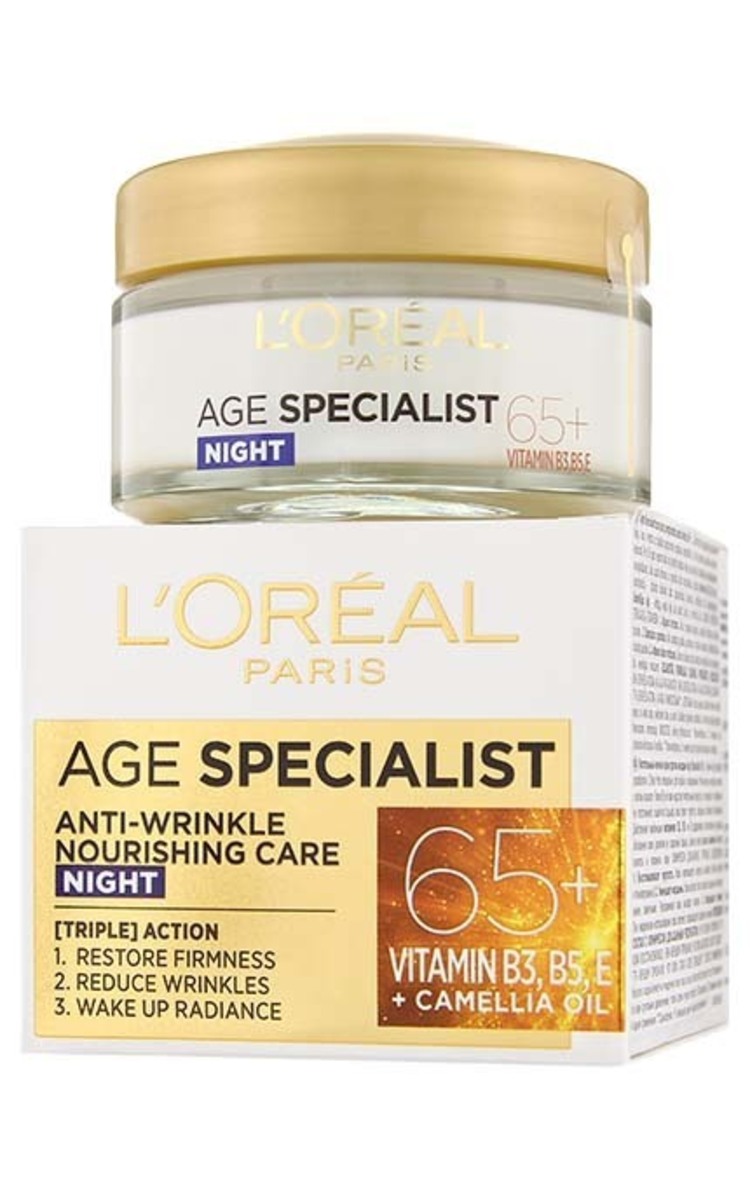 L`OREAL L`OREAL Age Specialist 65+ ночной крем против морщин для лица, 50мл 50 мл