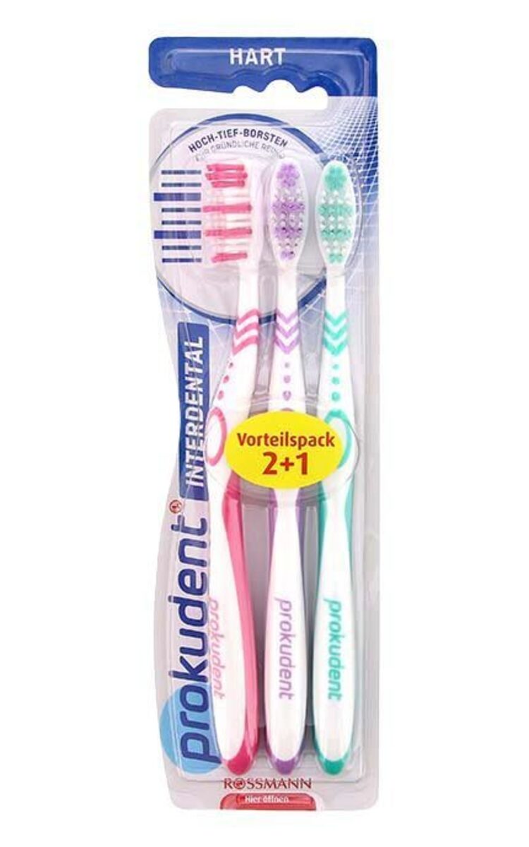 PROKUDENT PROKUDENT Interdental Hard zobu birstes, 3gab. (dažādas krāsas) 3 gab.