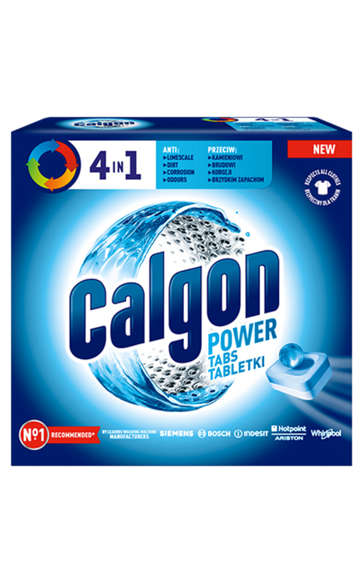 CALGON CALGON Power Tabs 4in1, ūdens mīkstināšanas tabletes veļas mašīnām,  15gab. 15 gab.