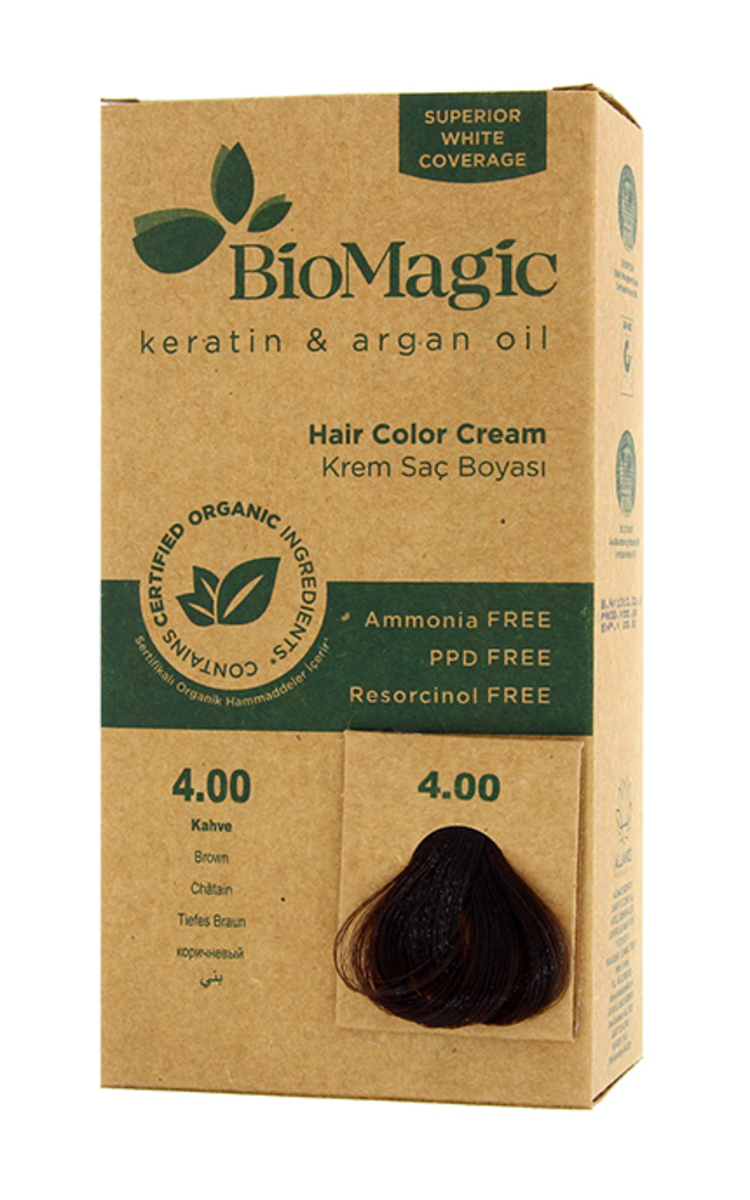 BIOMAGIC BIOMAGIC Стойкая краска для волос, 4.00 Brown 1 шт